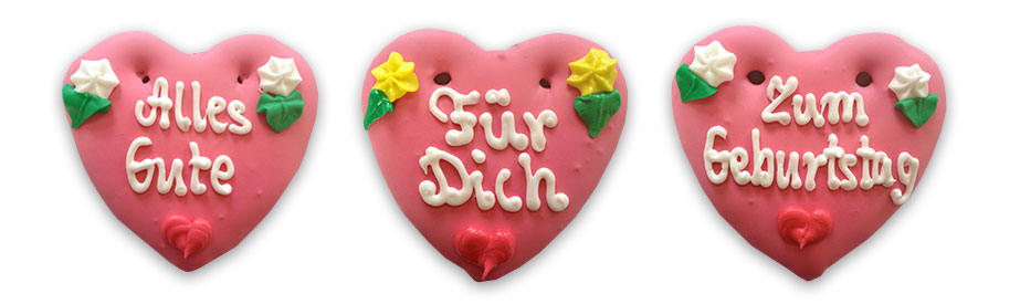 Lebkuchenherzen alles gute zum Geburtstag